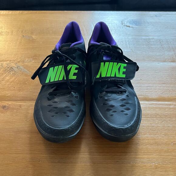 Nike Zoom Rotational 5 Men’s 8.5 Track & Field Shoes Black Volt Green 685134-035 - Picture 2 of 8